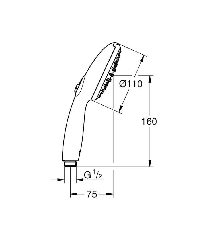 Grohe Tempesta 100 El Duşu, 2 Fonksiyonlu Krom 26161003 - 6