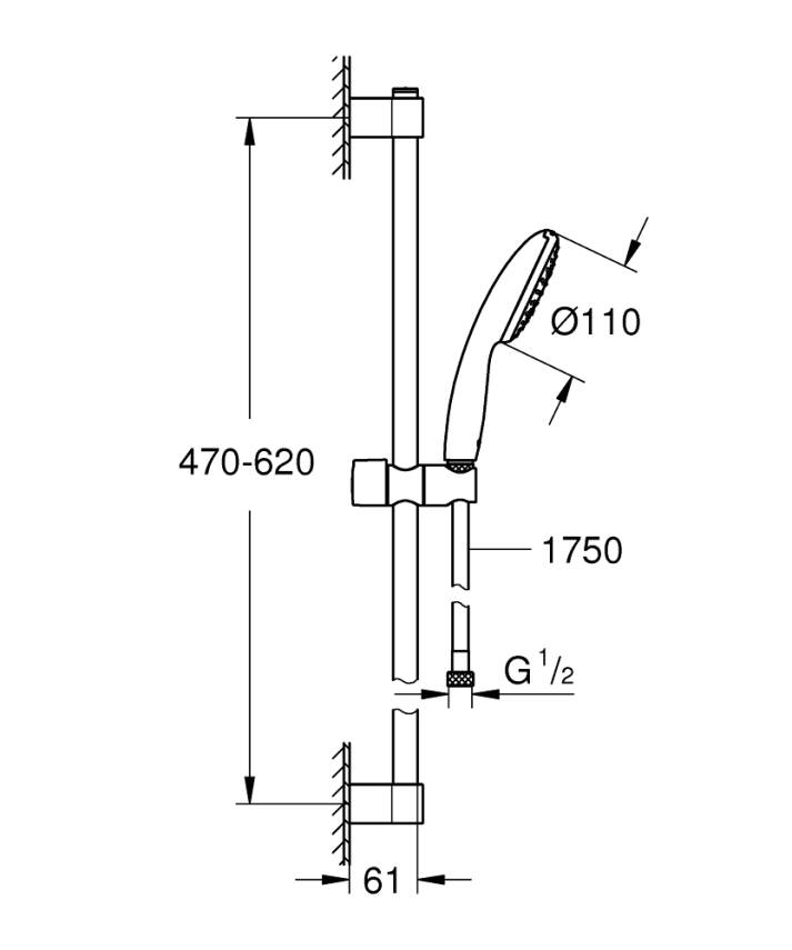 Grohe Tempesta 110 Sürgülü Duş Seti Krom 27853003 - 4