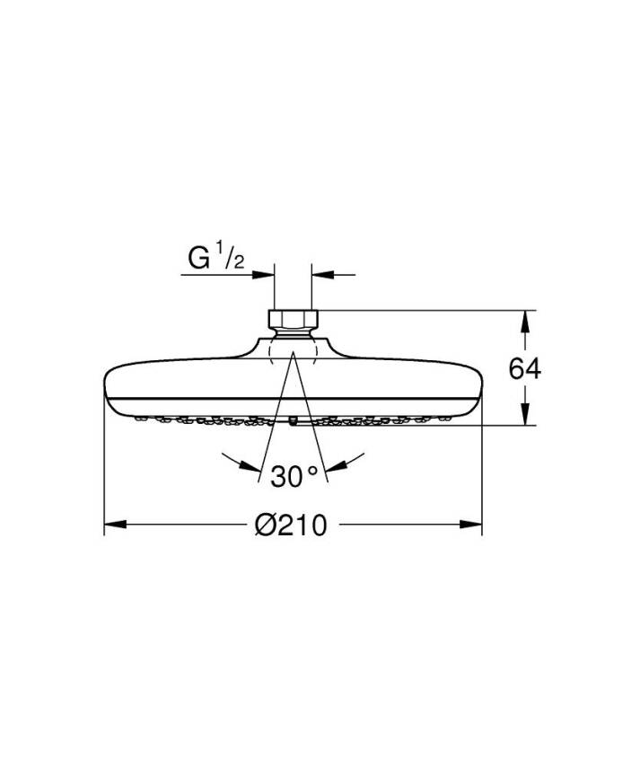 Grohe Tempesta 210 Tepe Duşu Tek Akışlı 21 cm Krom 26410000 - 2
