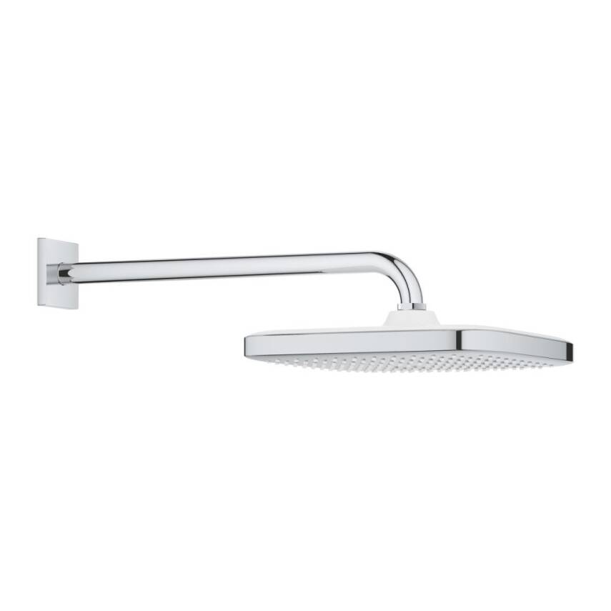 Grohe Tempesta 250 Kare Tepe Duşu Tek Akışlı, 25 cm (Duvardan Dirsek Dahil) Krom-Beyaz 26687000 - 1