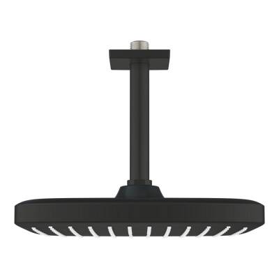 Grohe Tempesta 250 Kare Tepe Duşu Tek Akışlı 25 cm (Tavandan Dirsek Dahil) Mat Siyah 266882430 - 1