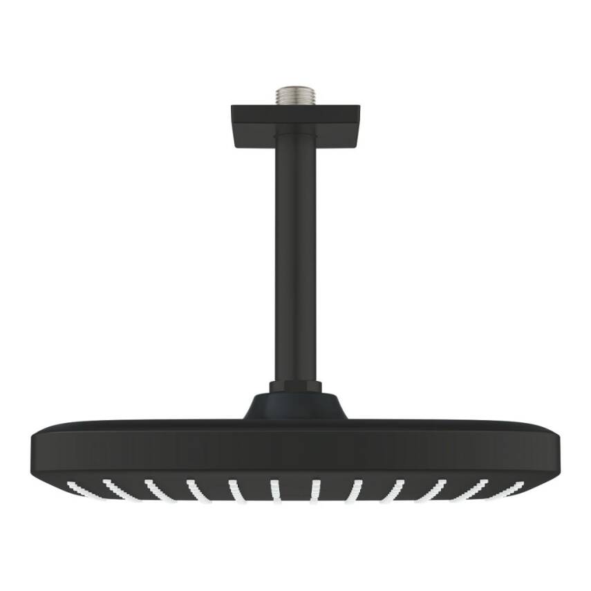 Grohe Tempesta 250 Kare Tepe Duşu Tek Akışlı 25 cm (Tavandan Dirsek Dahil) Mat Siyah 266882430 - 1
