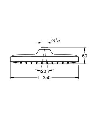 Grohe Tempesta 250 Kare Tepe Duşu Tek Fonksiyonlu 25cm Krom 26681000 - 3