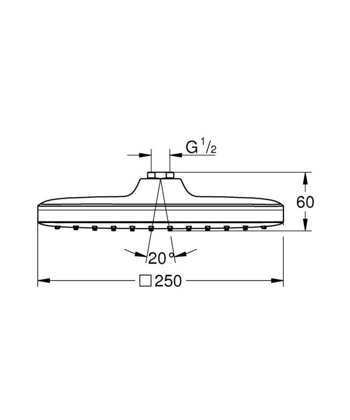 Grohe Tempesta 250 Kare Tepe Duşu Tek Fonksiyonlu 25cm Krom 26681000 - 3
