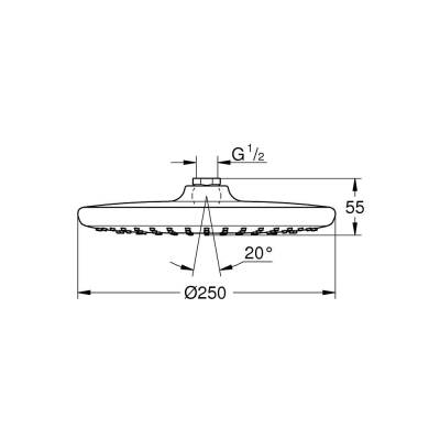 Grohe Tempesta 250 Tepe Duşu Tek Akışlı 25 cm Krom 26662000 - 3