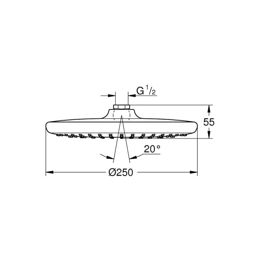 Grohe Tempesta 250 Tepe Duşu Tek Akışlı 25 cm Krom 26662000 - 3