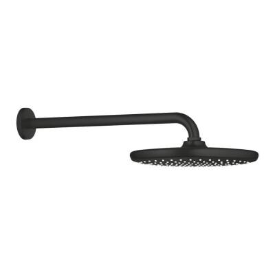 Grohe Tempesta 250 Yuvarlak Tepe Duşu Tek Akışlı 25 cm (Duvardan Dirsek Dahil) Mat Siyah 266682430 - 1