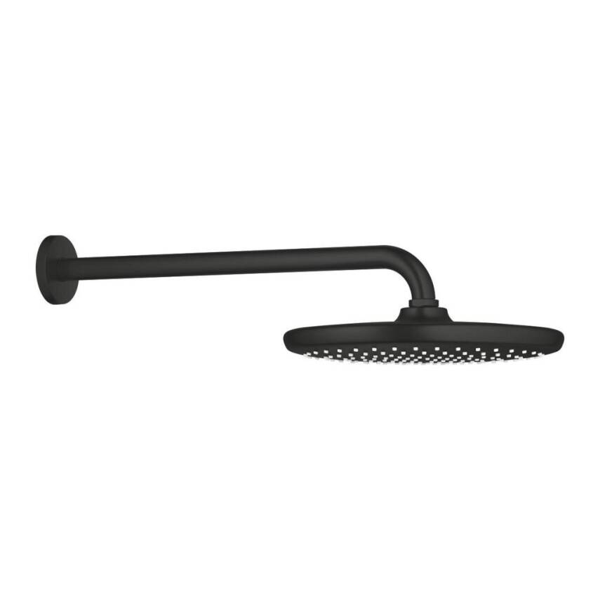 Grohe Tempesta 250 Yuvarlak Tepe Duşu Tek Akışlı 25 cm (Duvardan Dirsek Dahil) Mat Siyah 266682430 - 1