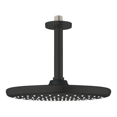 Grohe Tempesta 250 Yuvarlak Tepe Duşu Tek Akışlı 25 cm (Tavandan Dirsek Dahil) Mat Siyah 266692430 - 1