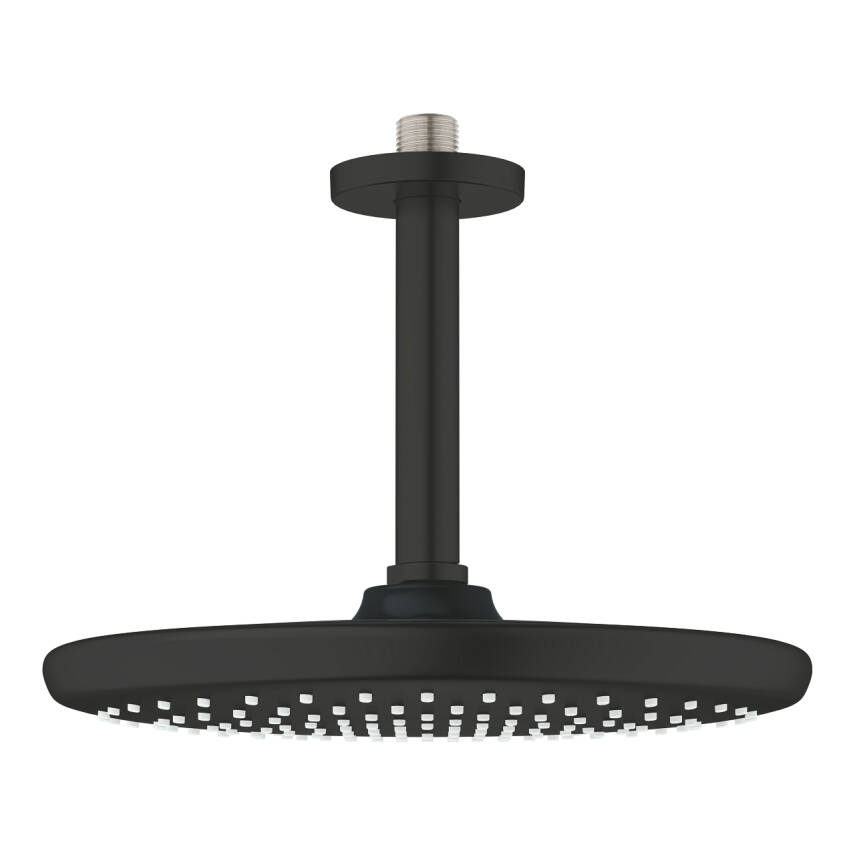 Grohe Tempesta 250 Yuvarlak Tepe Duşu Tek Akışlı 25 cm (Tavandan Dirsek Dahil) Mat Siyah 266692430 - 1