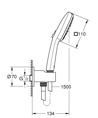 Grohe Tempesta Cube 110 Ankastre Bağlantılı El Duşu Seti 3 Akışlı Krom 26910003 - 4