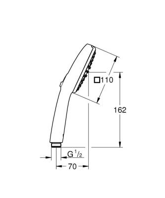 Grohe Tempesta Cube 110 El Duşu, 2 Fonksiyonlu Mat Siyah 269022433 - 6