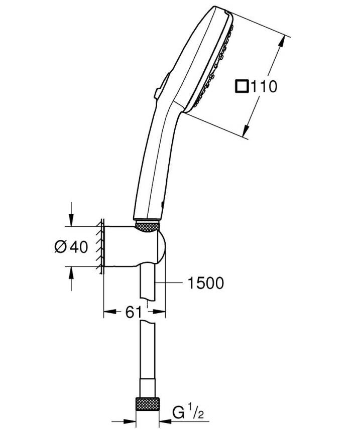 Grohe Tempesta Cube 110 El Duşu Seti 3 Akışlı 27588003 - 4