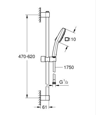 Grohe Tempesta Cube 110 Sürgülü Duş Seti, 3 Fonksiyonlu Krom 27579003 - 4