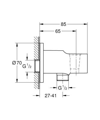 Grohe Tempesta Duş Çıkış Dirseği Mat Siyah 286282431 - 4
