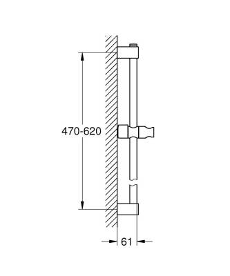 Grohe Tempesta shower rail 600mm 27523001 - 4