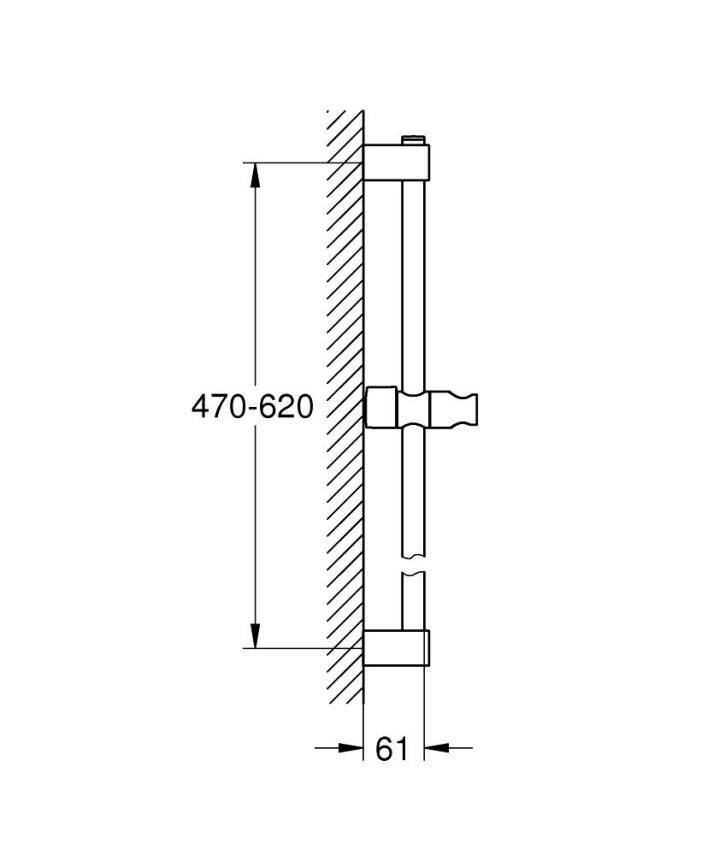 Grohe Tempesta shower rail 600mm 27523001 - 4