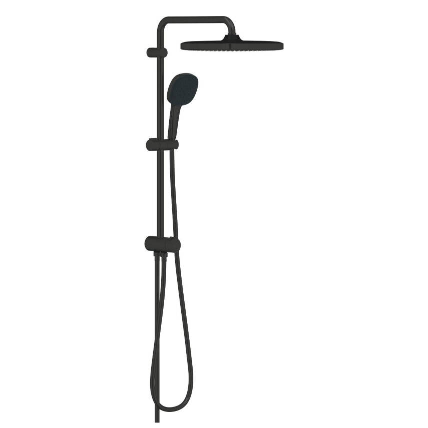 Grohe Tempesta System 250 Cube Kare Duş Başlıklı Duvara Monte Duş Sistemi Mat Siyah 269772431 - 1