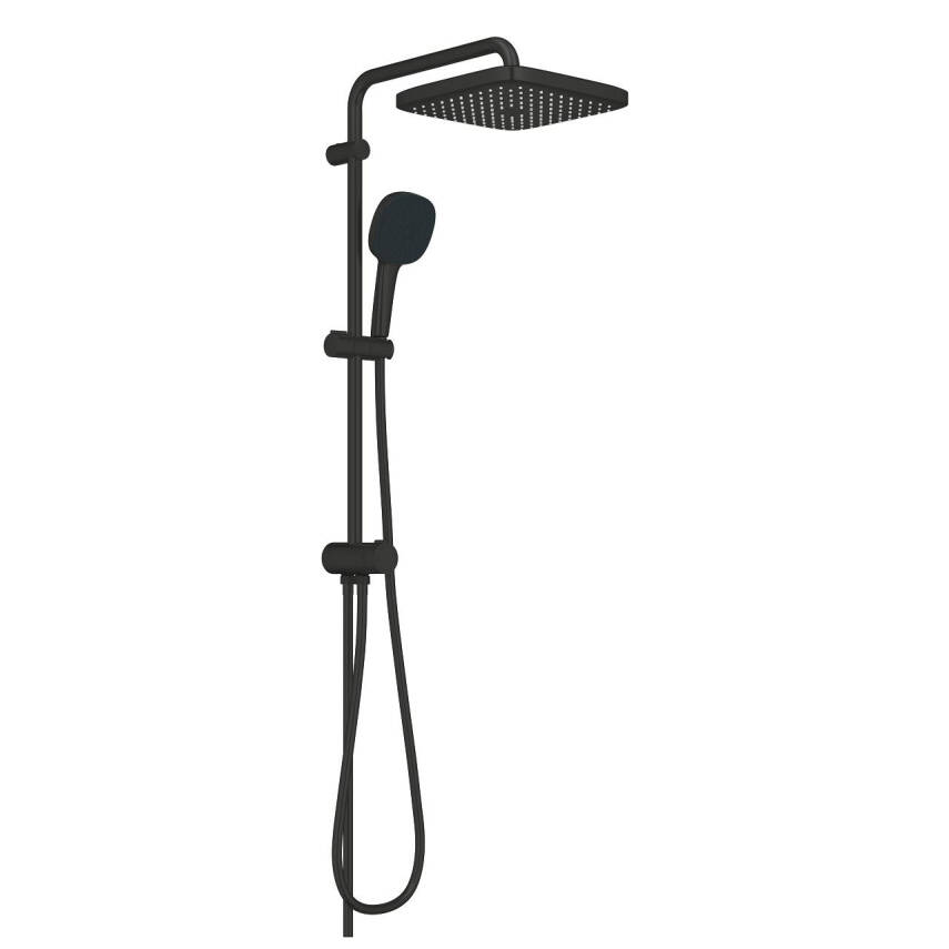 Grohe Tempesta System 250 Cube Kare Duş Başlıklı Duvara Monte Duş Sistemi Mat Siyah 269772431 - 2