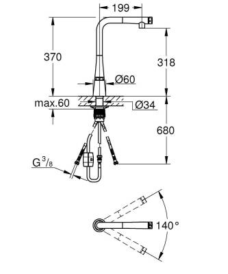 Grohe Zedra SmartControl Eviye Bataryası Krom 31593002 - 4