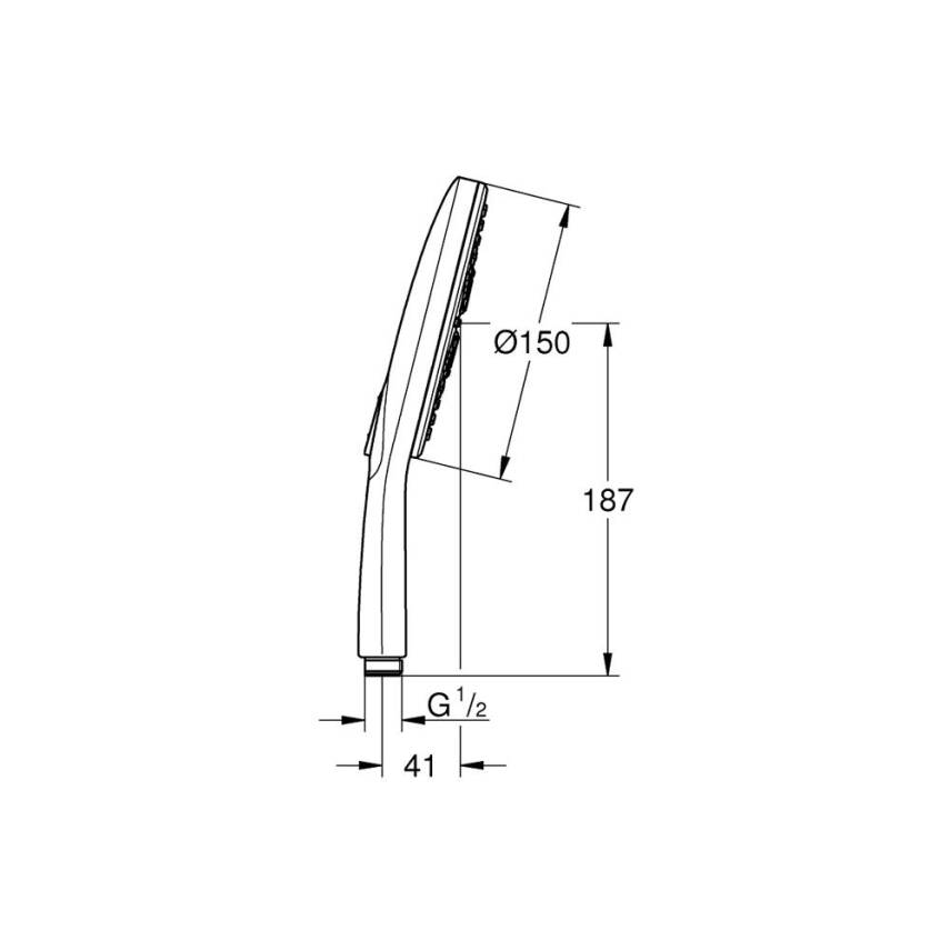 GroheGrohe RainShower SmartActive 150 El Duşu, 3 Fonksiyonlu Krom 26590000 - 2