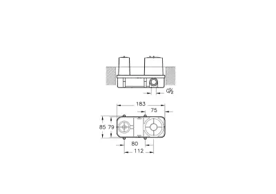 Vitra Artema Ankastre Lavabo Bataryası (Sıva Altı Grubu) A42230 - 2