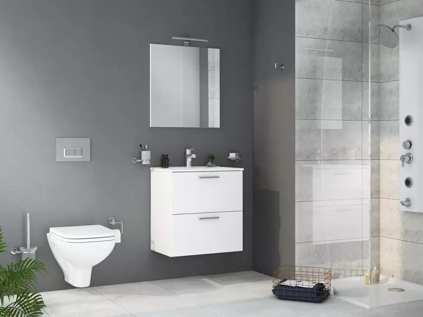 Vitra Banyo Dolabı Seti, Çekmeceli, 60 Cm, Parlak Beyaz 75021 - 2