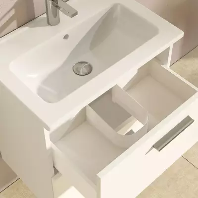 Vitra Banyo Dolabı Seti, Çekmeceli, 60 Cm, Parlak Beyaz 75021 - 6