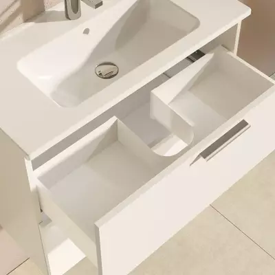 Vitra Banyo Dolabı Seti, Çekmeceli, 80 Cm, Parlak Beyaz 75024 - 6