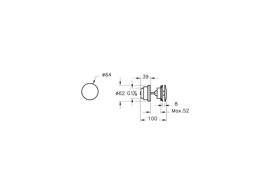 Vitra Origin Classic Lavabo Yuvarlak Süzgeci Universal (Sabit), Krom - 2