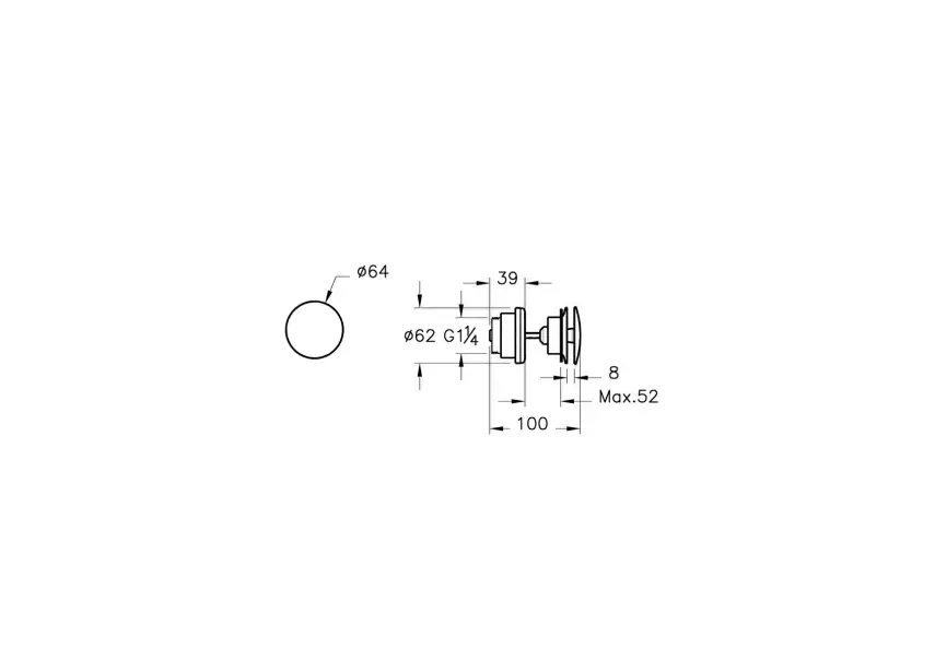 Vitra Origin Lavabo Yuvarlak Süzgeci Universal (Basmalı), Krom A45149 - 3