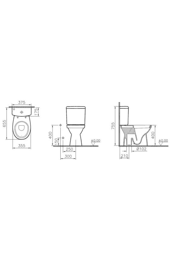 Vitra S20 Round Takım Klozet Arkası Açık, 66 Cm Taharet Borulu, Beyaz - 2