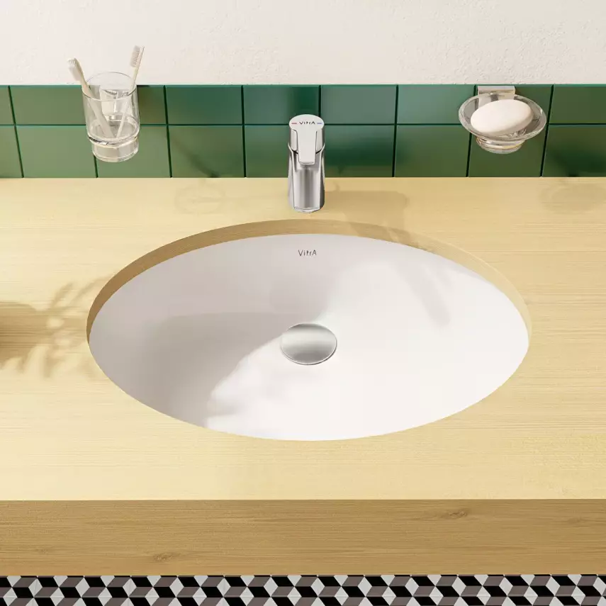 Vitra S20 Tezgahaltı Lavabo Oval, 60X45 Cm Armatür Deliksiz, Su Taşma Delikli, Beyaz - 4