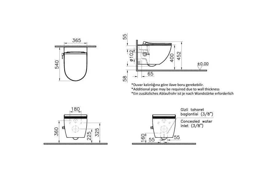 VitrA Sento Rim-ex Asma Klozet Beyaz 7748B003-0559 - 2